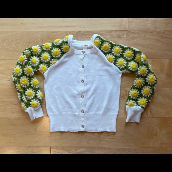 thrifted sweaters with crochet blanket sleeves - Picture 5 of 6